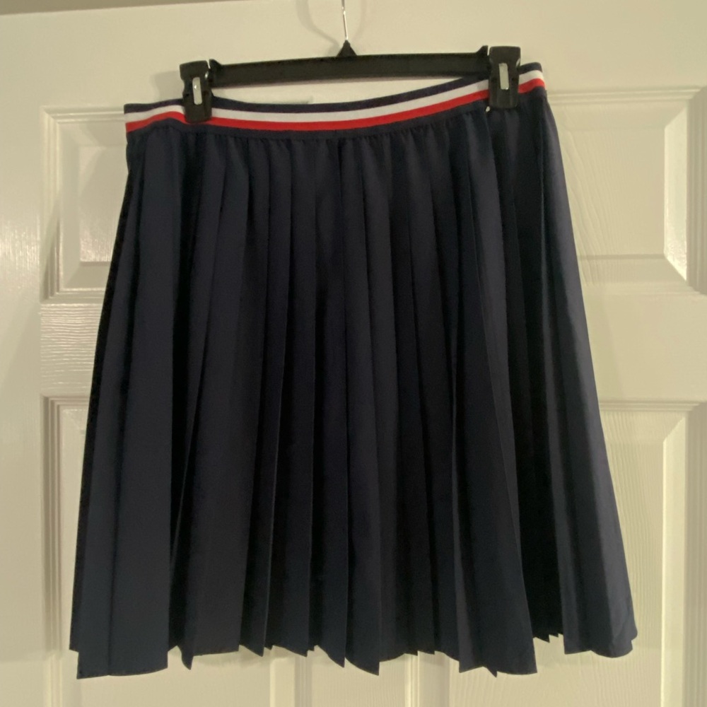 Tommy Hilfiger Navy Skater Skirt with Striped Waistband